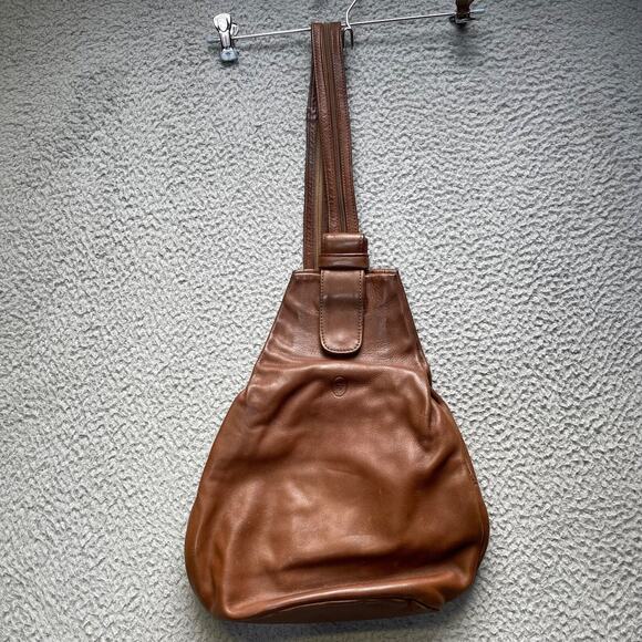 Rossi Leather Convertible Bag Brown Backpack Slouch Made in Italy - Picture 1 of 14